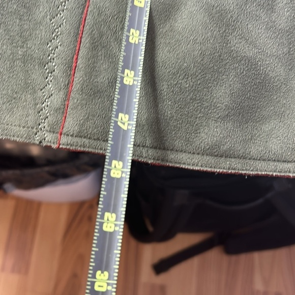 Alfred Dunner Olive with Rust Trim Faux Suede Fall Jacket Sz 12 - Picture 8 of 9